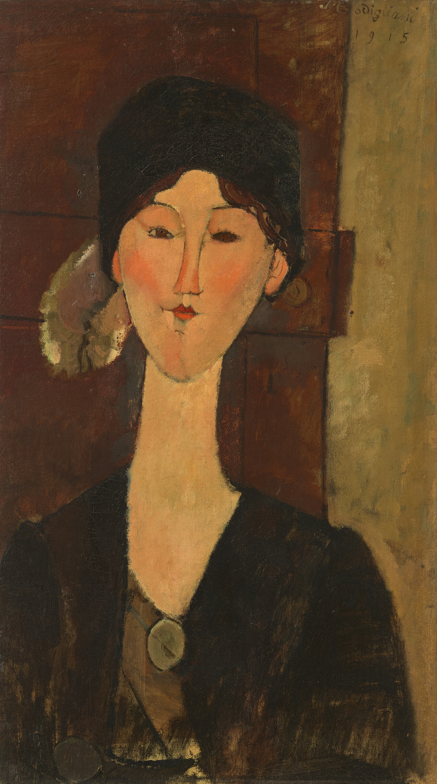 Artwork by Amedeo Modigliani, Beatrice Hastings (devant une porte), Made of oil on canvas