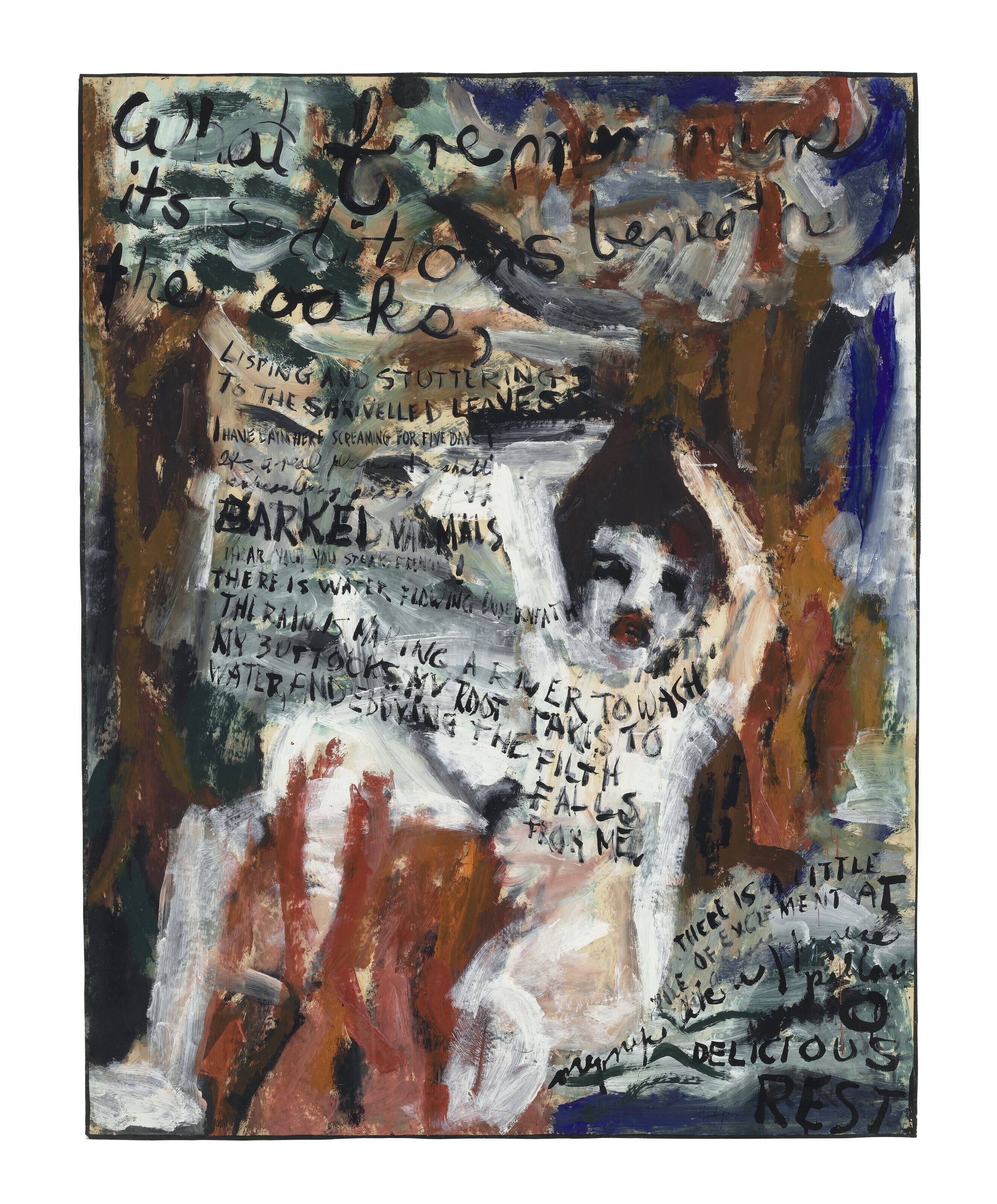 Artwork by Grace Hartigan, Oranges No. 3 (What Fire Murmurs Its Sedition), Made of oil on paper