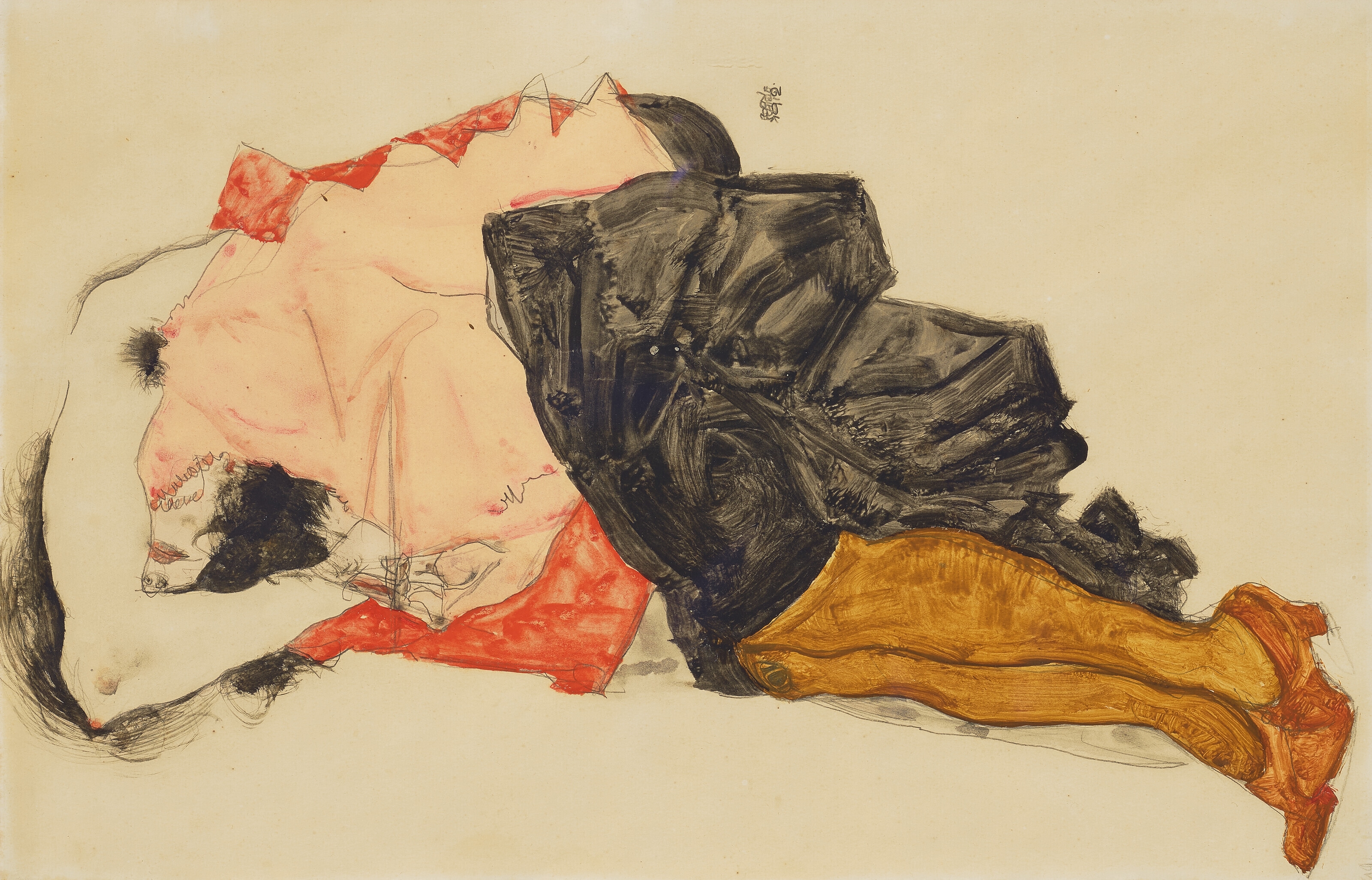 Frau, das Gesicht verbergend by Egon Schiele, 1912, Executed in 1912