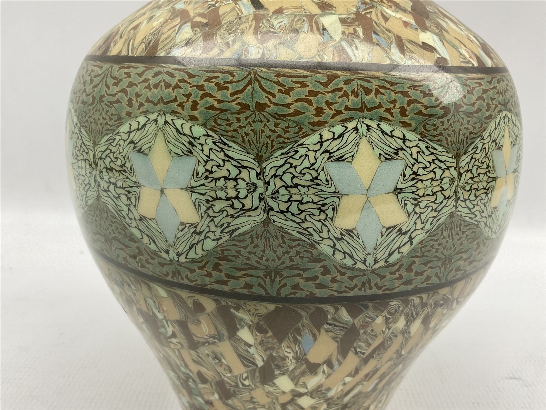 Jean Gerbino Vallauris micro mosaic pottery vase of baluster form