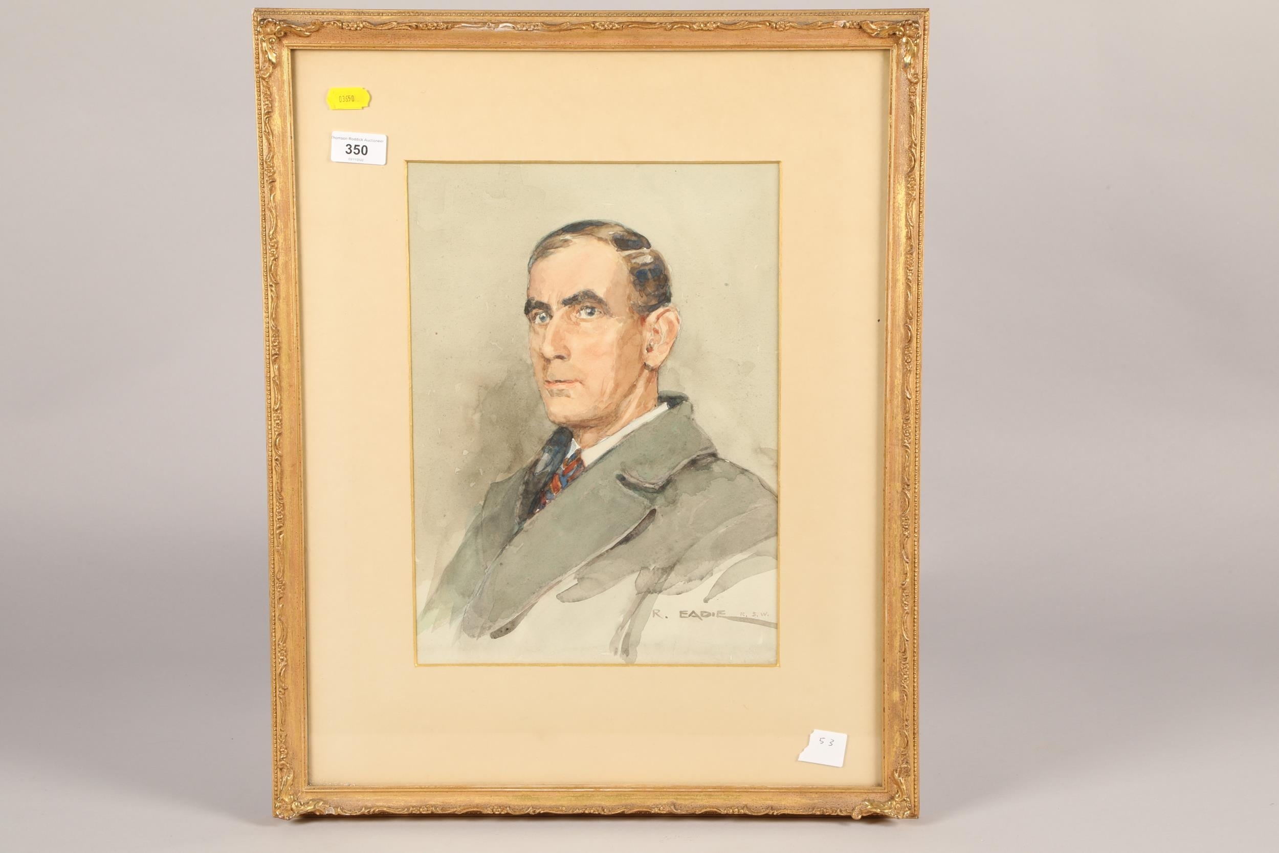 Artwork by Robert Eadie, Portrait of a Gentleman, Made of watercolour