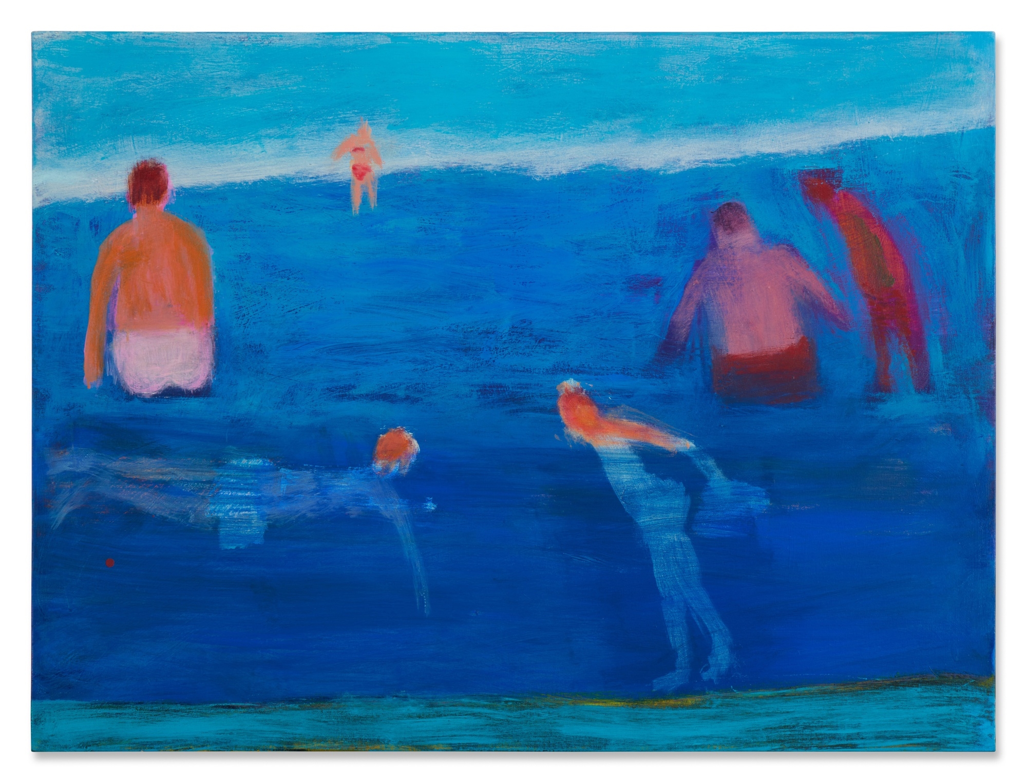 Artwork by Katherine Bradford, Six Swimmer Ocean Swim, Made of acrylic on canvas