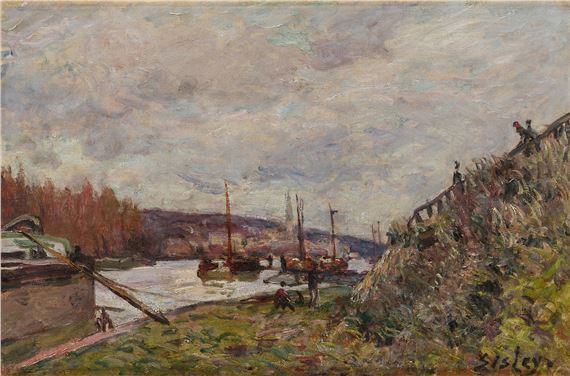 Alfred Sisley | Péniches sur la Seine, effet d'automne (1879