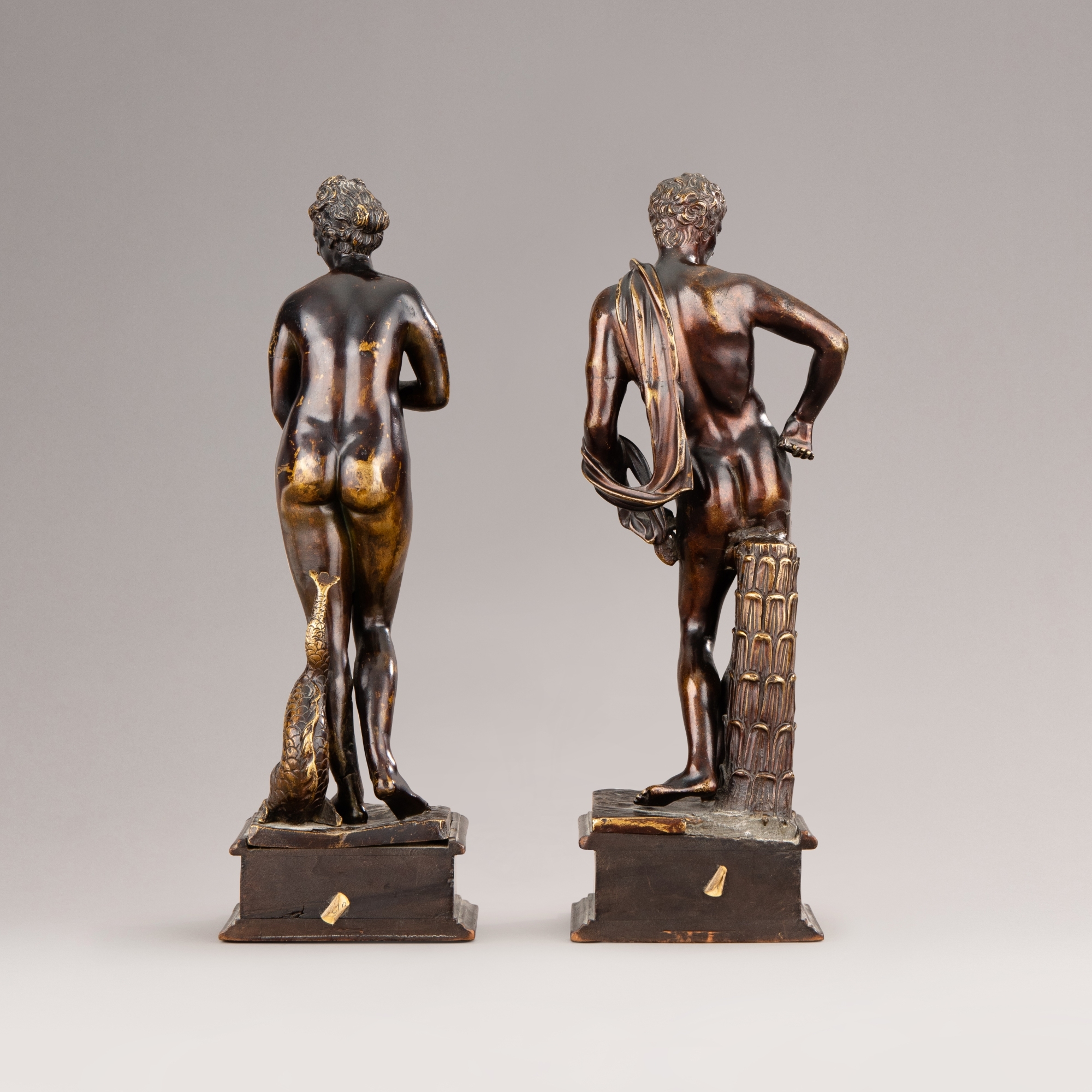 Artwork by French School, 18th Century, Vénus pudique & Antinoüs, Made of bronzes, brown patina