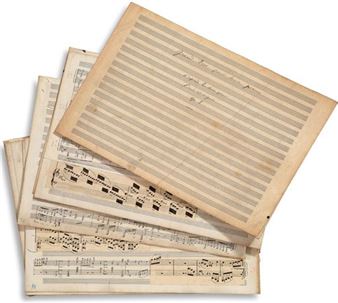 autograph musical manuscript - Camille Saint-Saëns