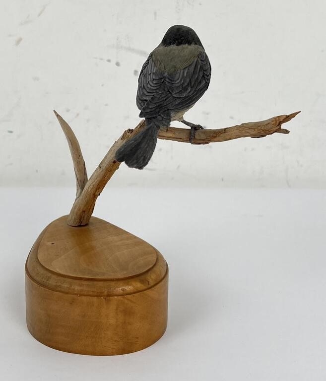 Joan Austin Jon Austin Chickadee Wood Carving MutualArt