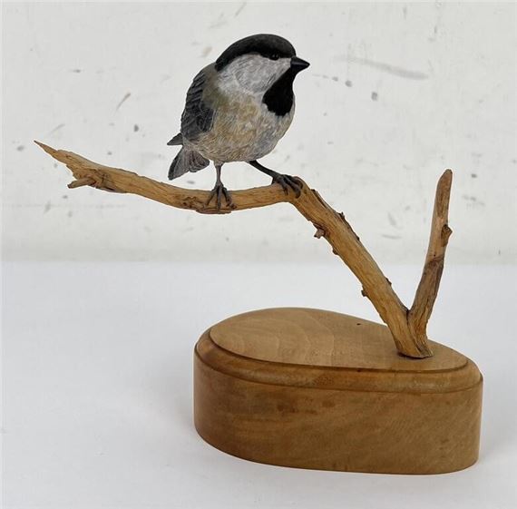 Joan Austin Jon Austin Chickadee Wood Carving MutualArt