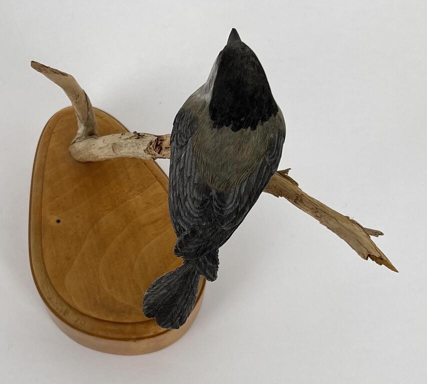 Joan Austin Jon Austin Chickadee Wood Carving MutualArt
