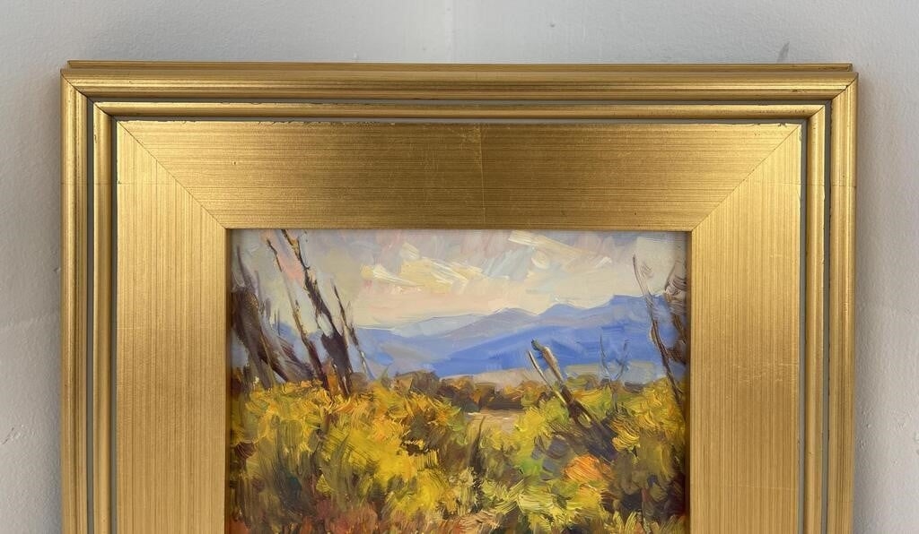 Artwork by Taylor Lynde, Taylor Lynde Oil on Board End of the Pond, Made of Oil on Board