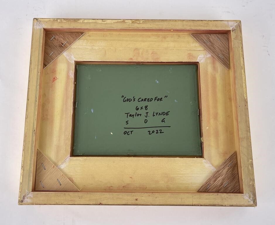 Artwork by Taylor Lynde, Taylor Lynde 'God's Cared For" Painting, Made of Oil on board