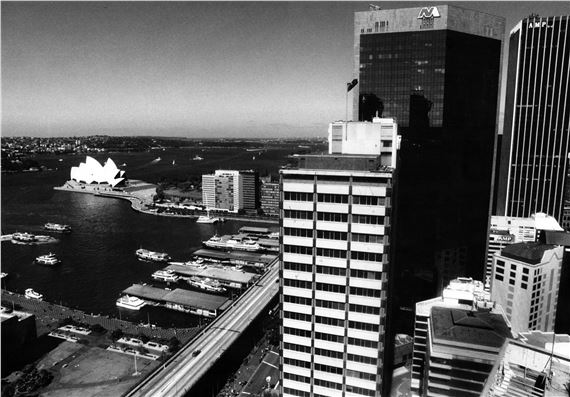 View of Sydney Harbour and Circular Quay, Sydney by Dallas Kilponen, 1993