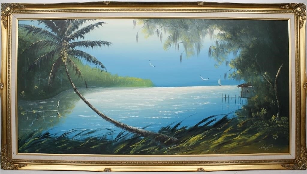 Isaac Knight | ISAAC KNIGHT FLORIDA HIGHWAYMEN LEANING PALM | MutualArt