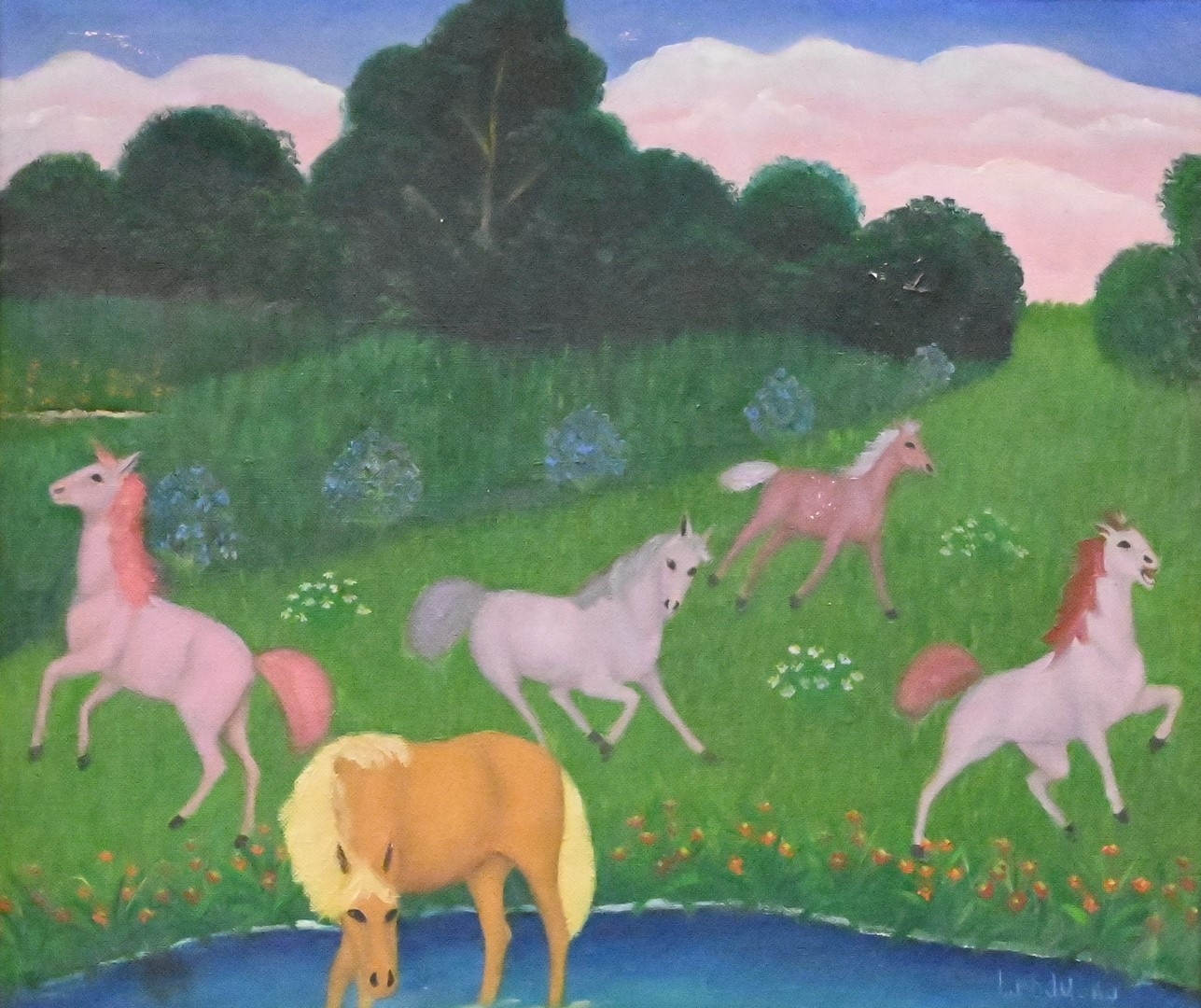 Lawrence Lebduska | Cantering Horses 1946 (1946) | MutualArt
