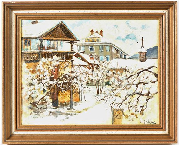 Village under the snow by Serge Agababian Sedrac