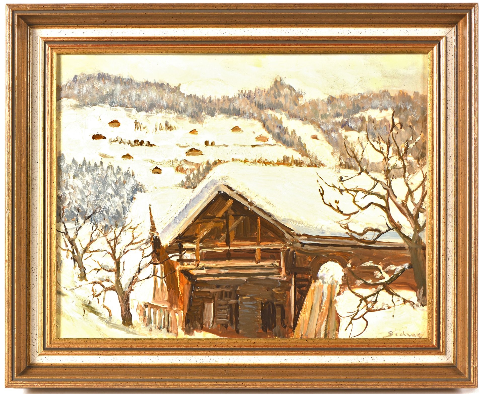 Artwork by Serge Agababian Sedrac, The cottages in Westendorf, Made of Oil on canvas