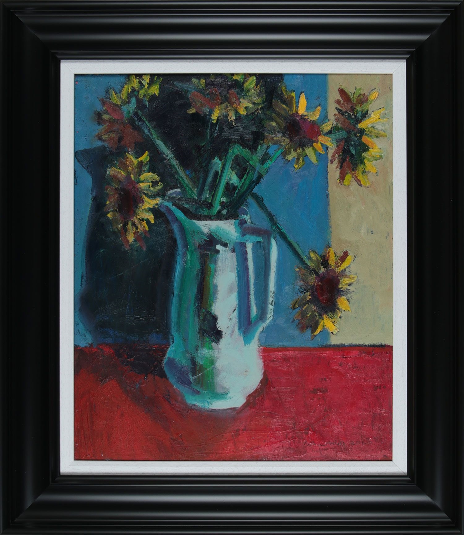 Brian Ballard | SUNFLOWERS ON RED | MutualArt