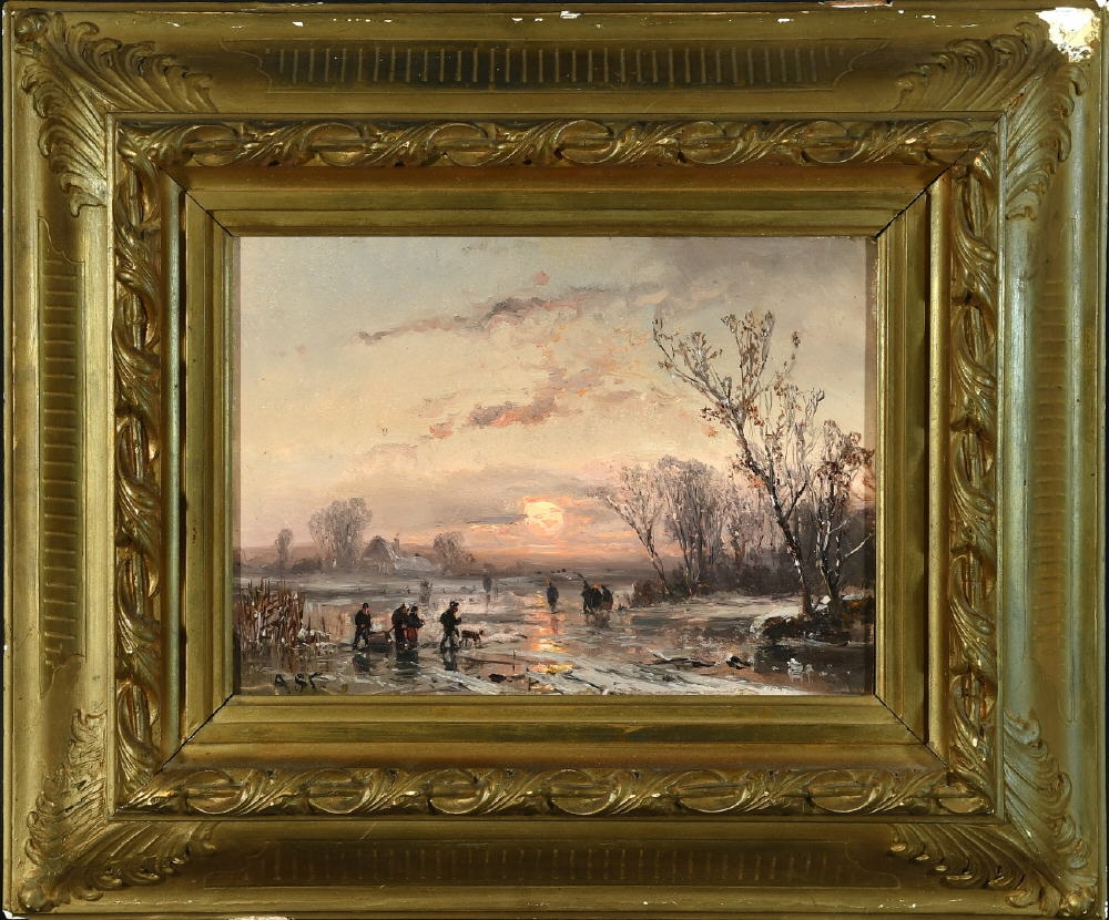 Adolf Stademann | Abendliche Winterlandschaft mit Figuren | MutualArt
