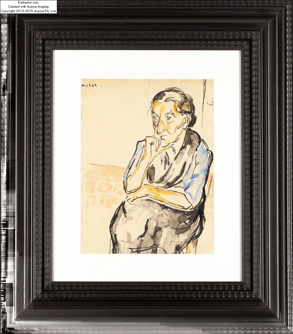 MariaMela Muter Portrait of sitting woman MutualArt