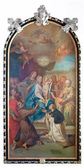 Imaculada com Santo Agostinho, S. Pio V e Anjos - André Gonçalves