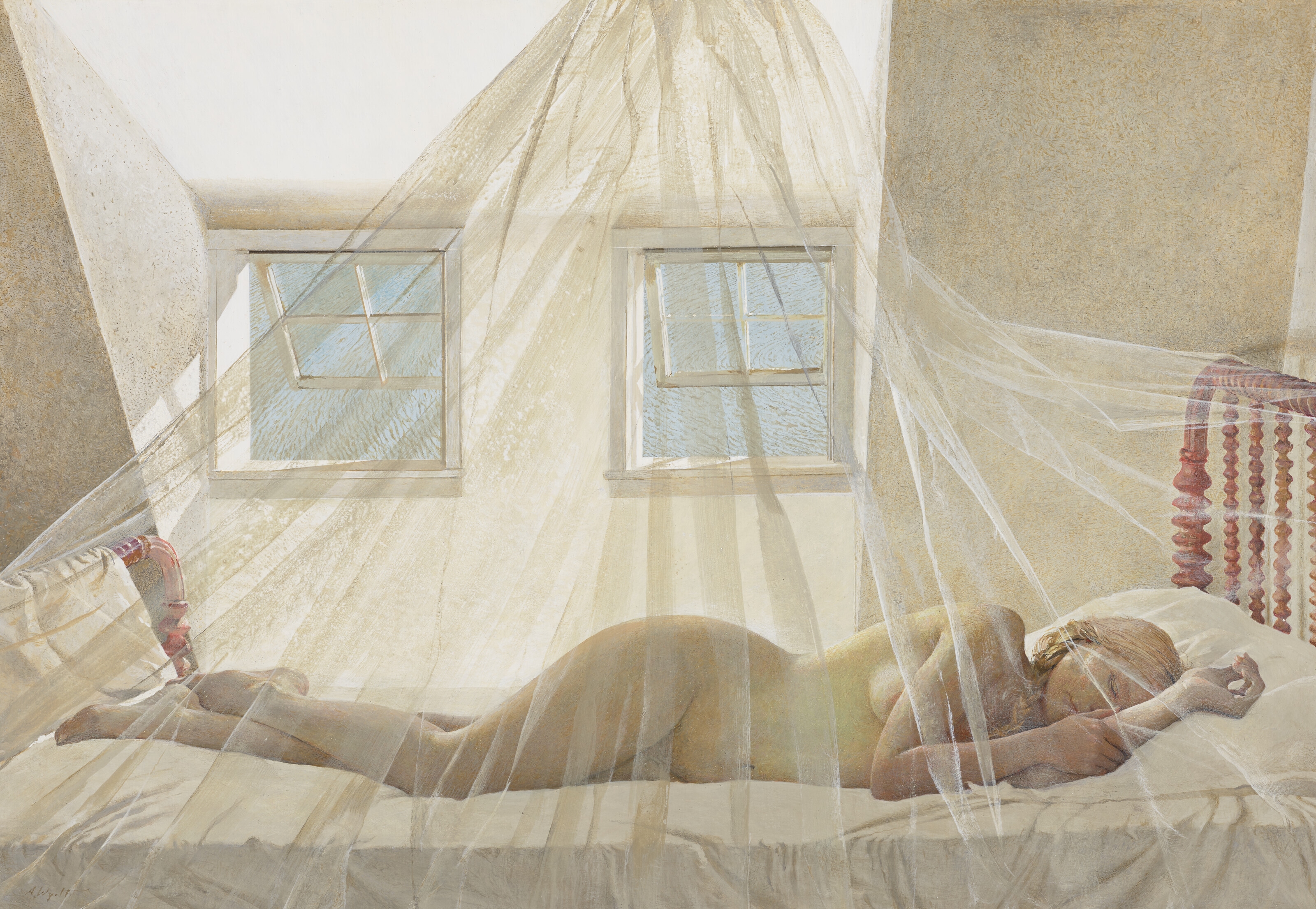 Artwork by Andrew Wyeth, Day Dream, Made of tempera on panel