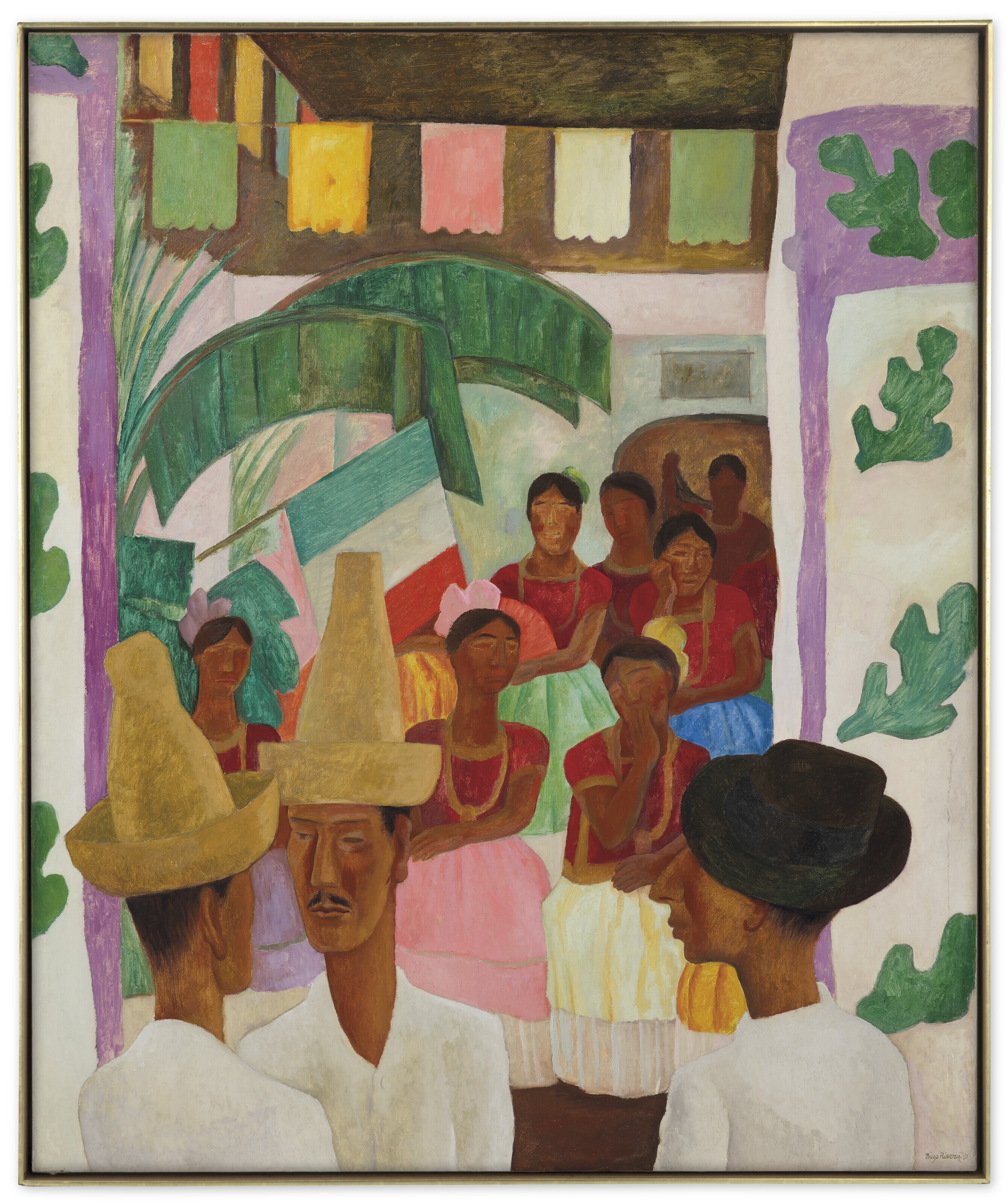 Artwork by Diego Rivera, The Rivals, Made of oil on canvas