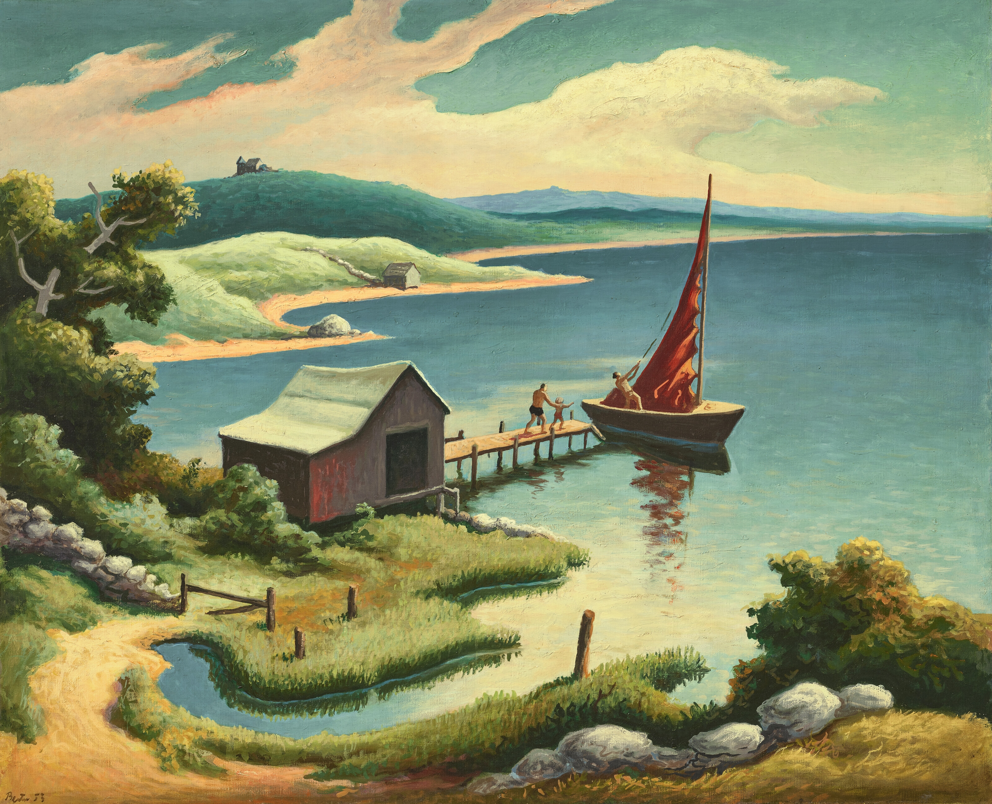 Artwork by Thomas Hart Benton‏, Nashaquitsa, Made of oil on canvas