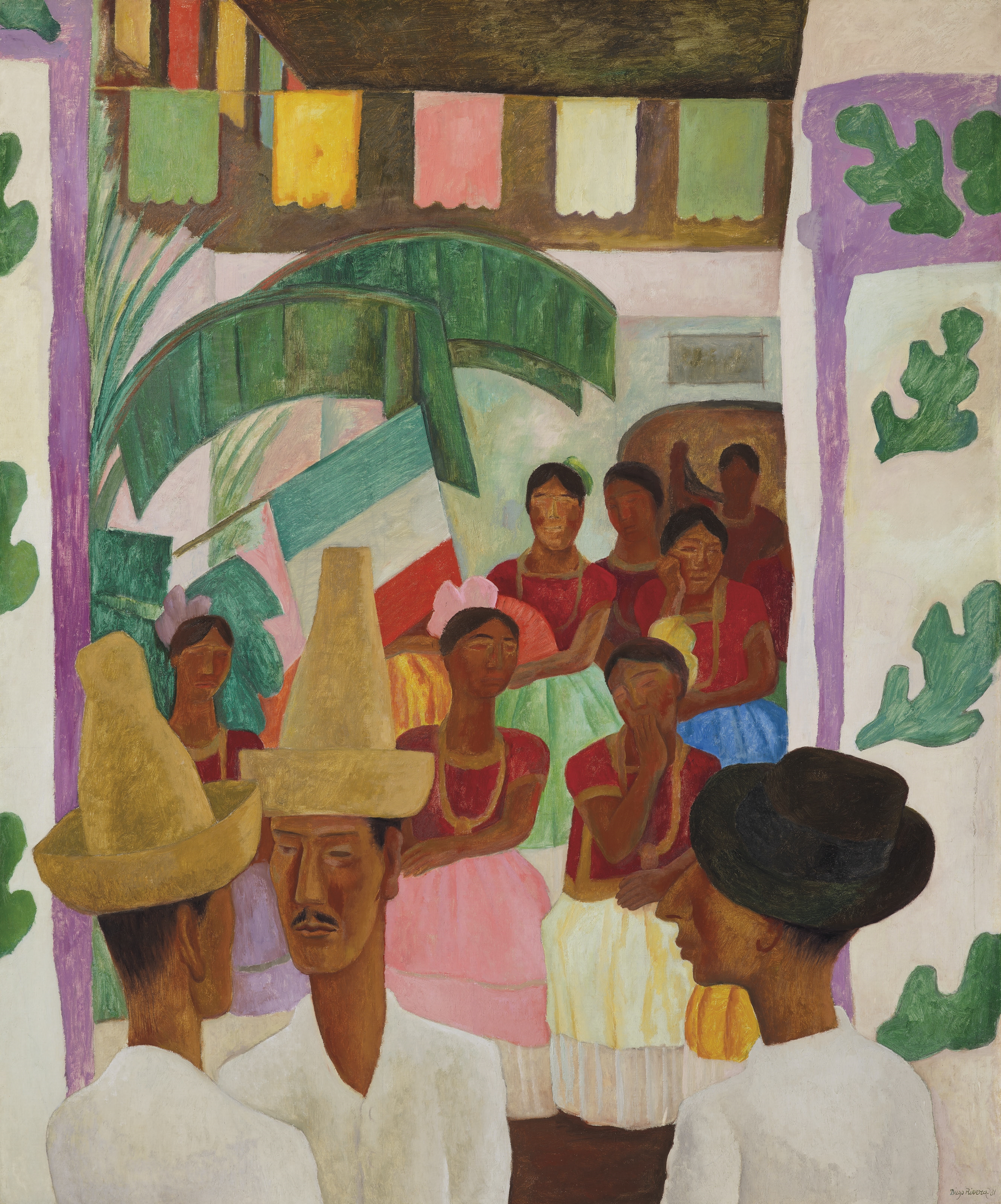 Artwork by Diego Rivera, The Rivals, Made of oil on canvas
