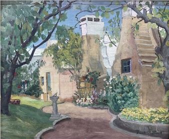 Villa Garden with Sundial - Frank Charles Black