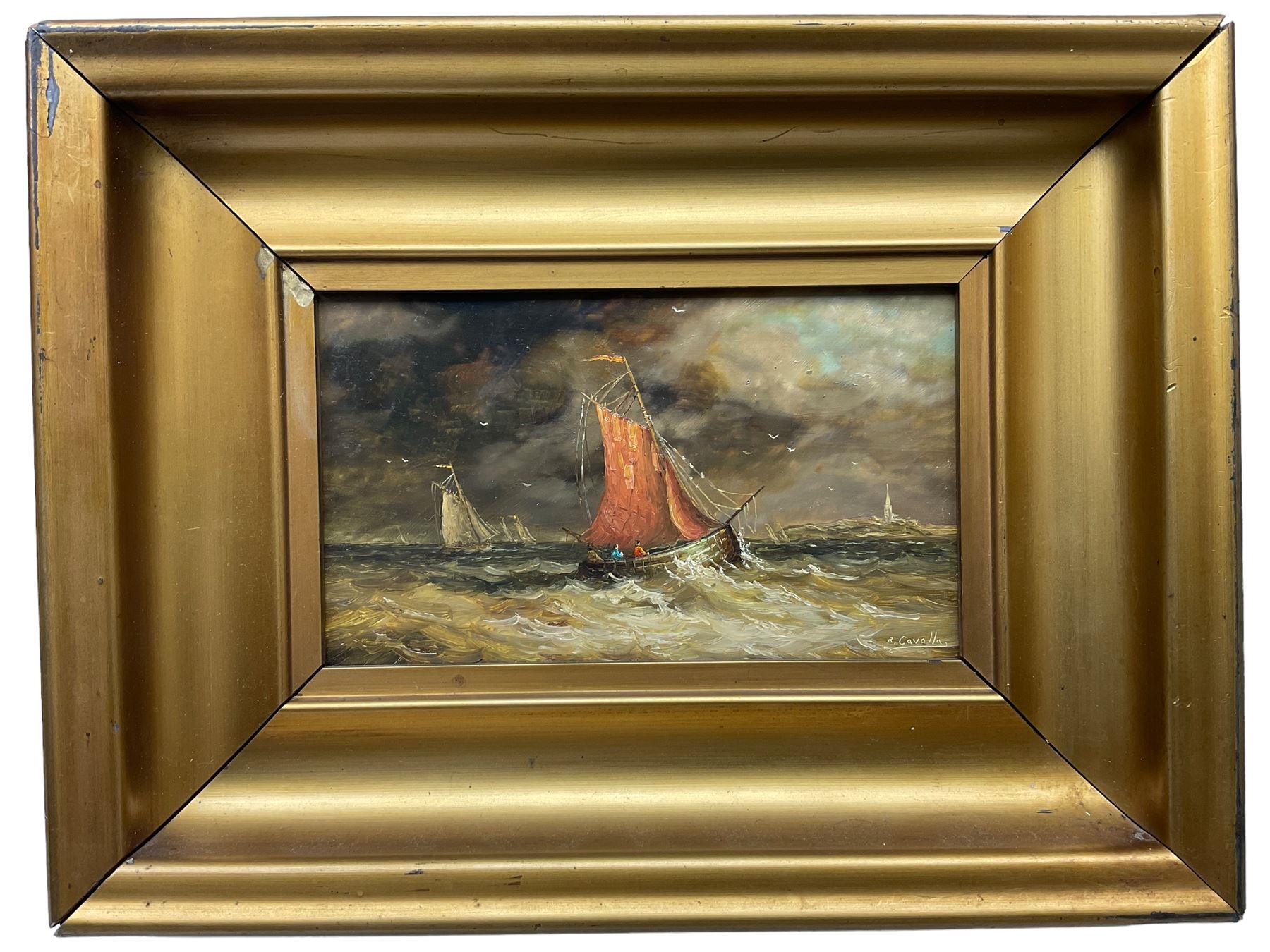 Ronald Cavalla | Fishing Boat in Choppy Seas | MutualArt