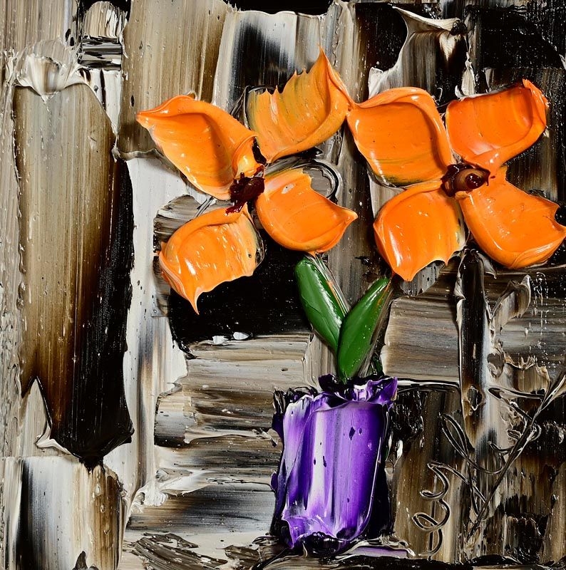 Colin Flack | Orange Flowers | MutualArt