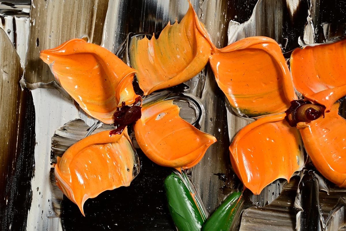 Colin Flack | Orange Flowers | MutualArt