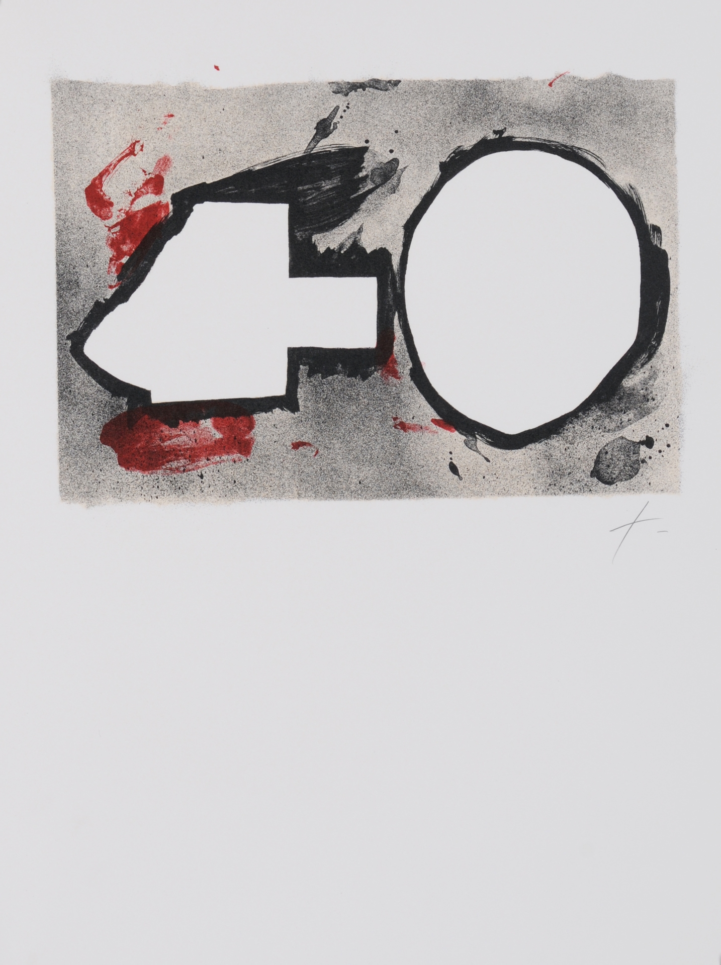 Artwork by Antoni Tàpies, Portfolio.
Sinnieren über Schmutz, Made of lithographs printed in color and