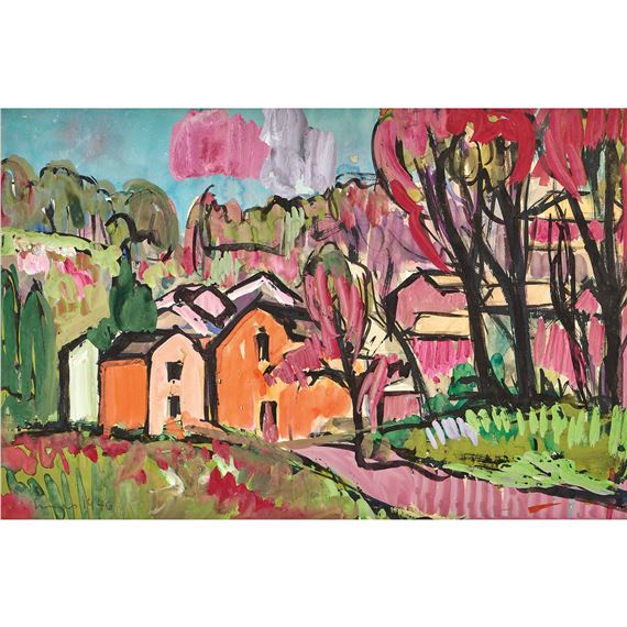 Landschaft mit Häusern by Carl Walter Liner, 1946