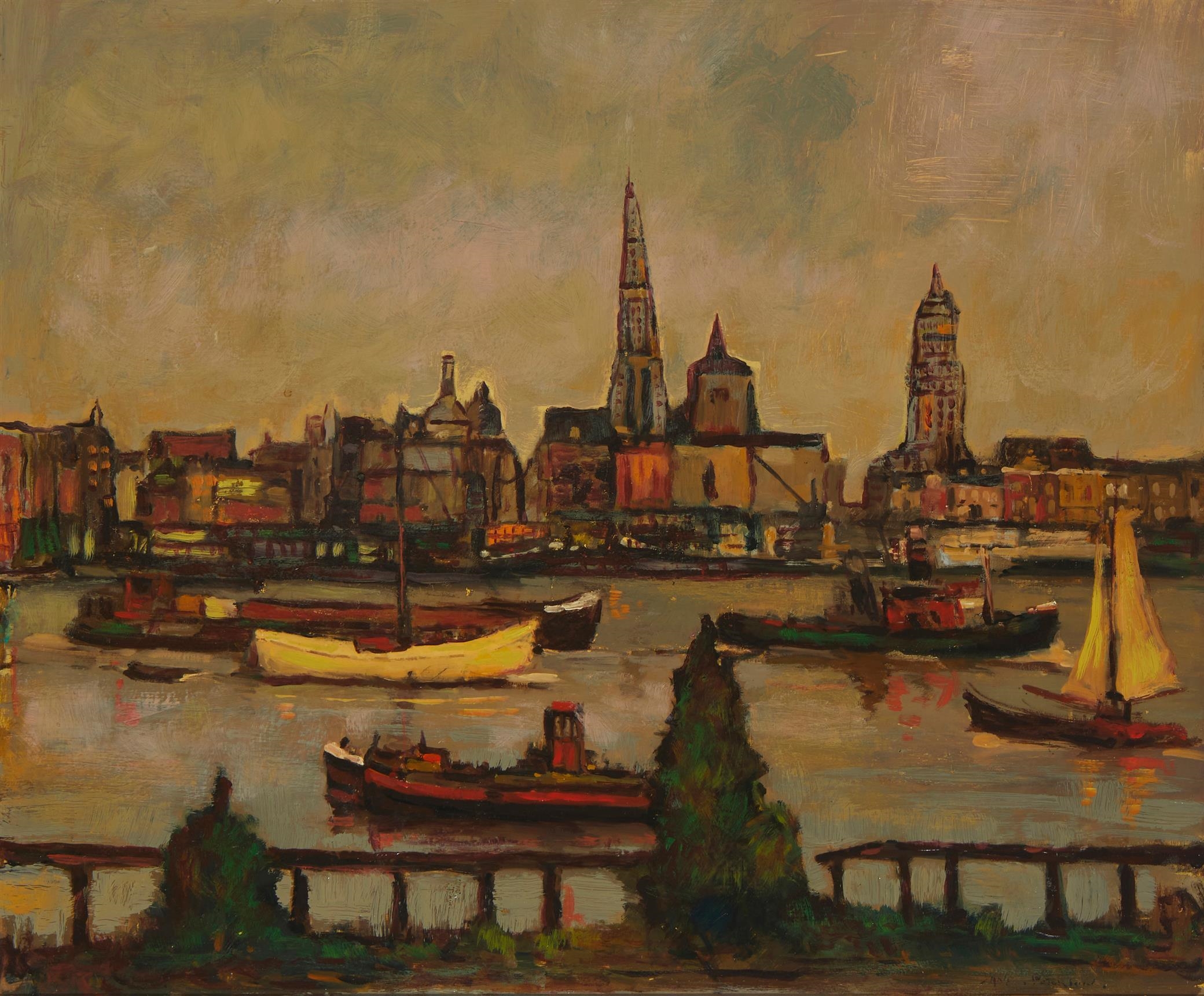 Jane Peterson | Harbor scene | MutualArt