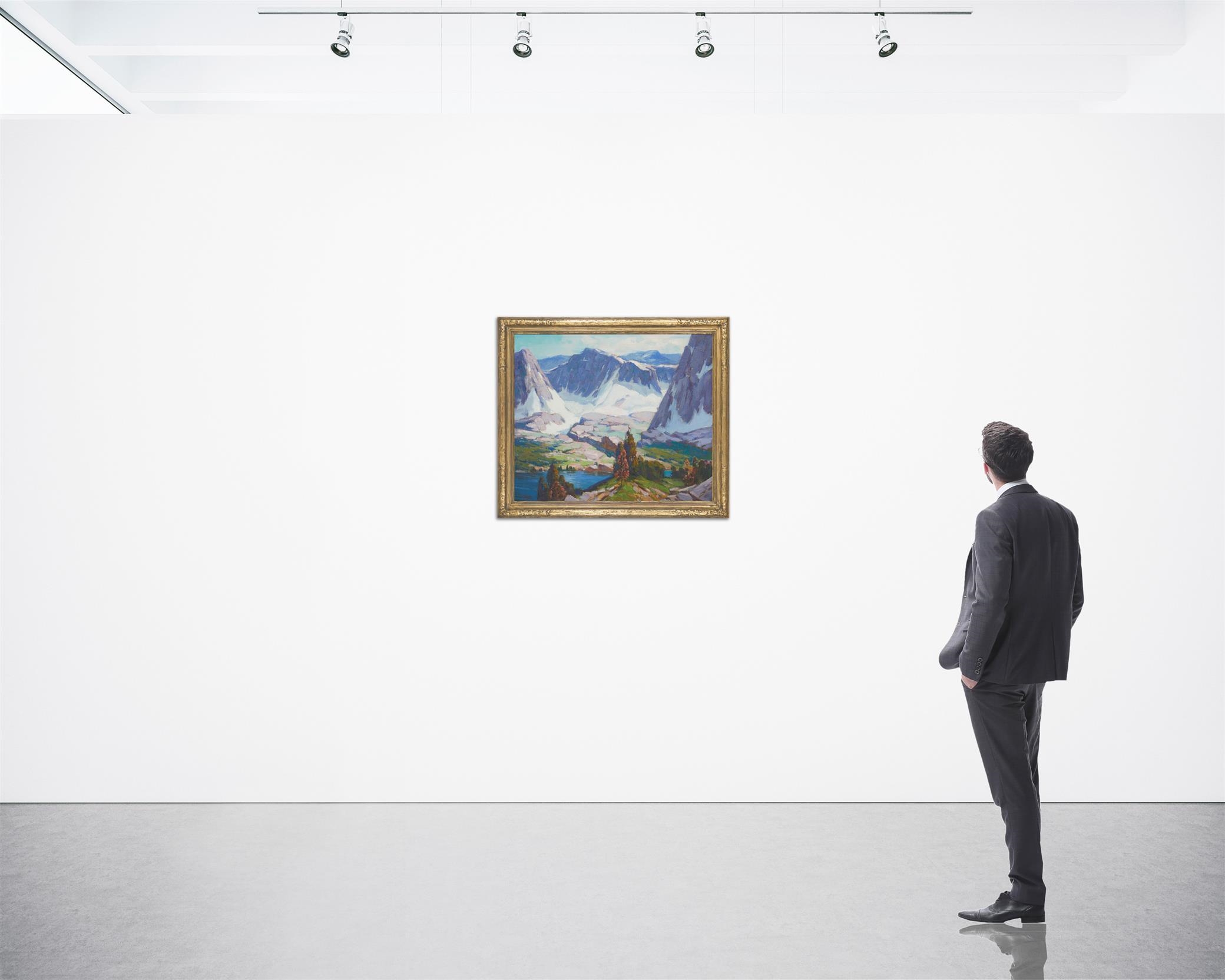 Artwork by Lou C. Hanks, "Long Lake, High Sierras", Made of Oil on canvas