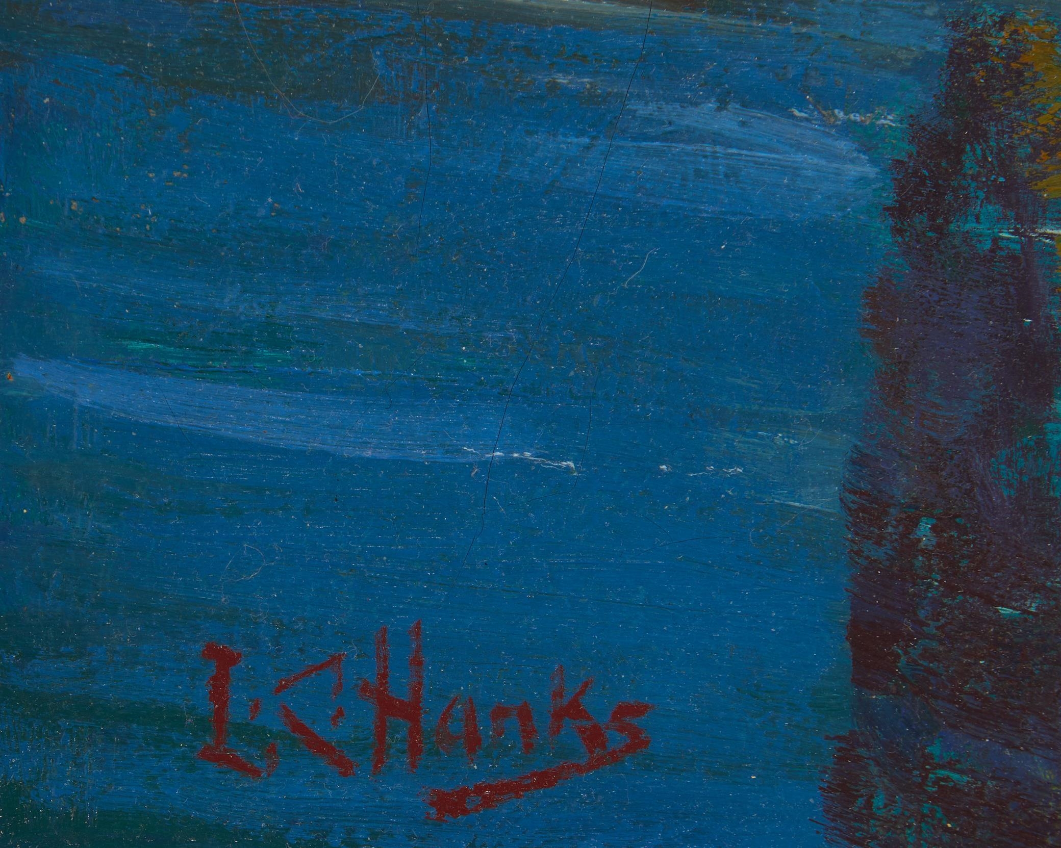 Artwork by Lou C. Hanks, "Long Lake, High Sierras", Made of Oil on canvas