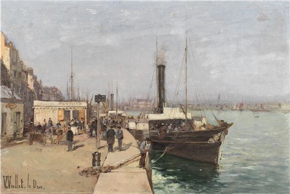 Dockside activity, possibly Le Havre by Victor Viollet-le-Duc