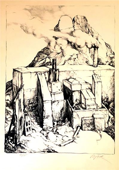 Landscape with theTables of the Law by Samuel Bak