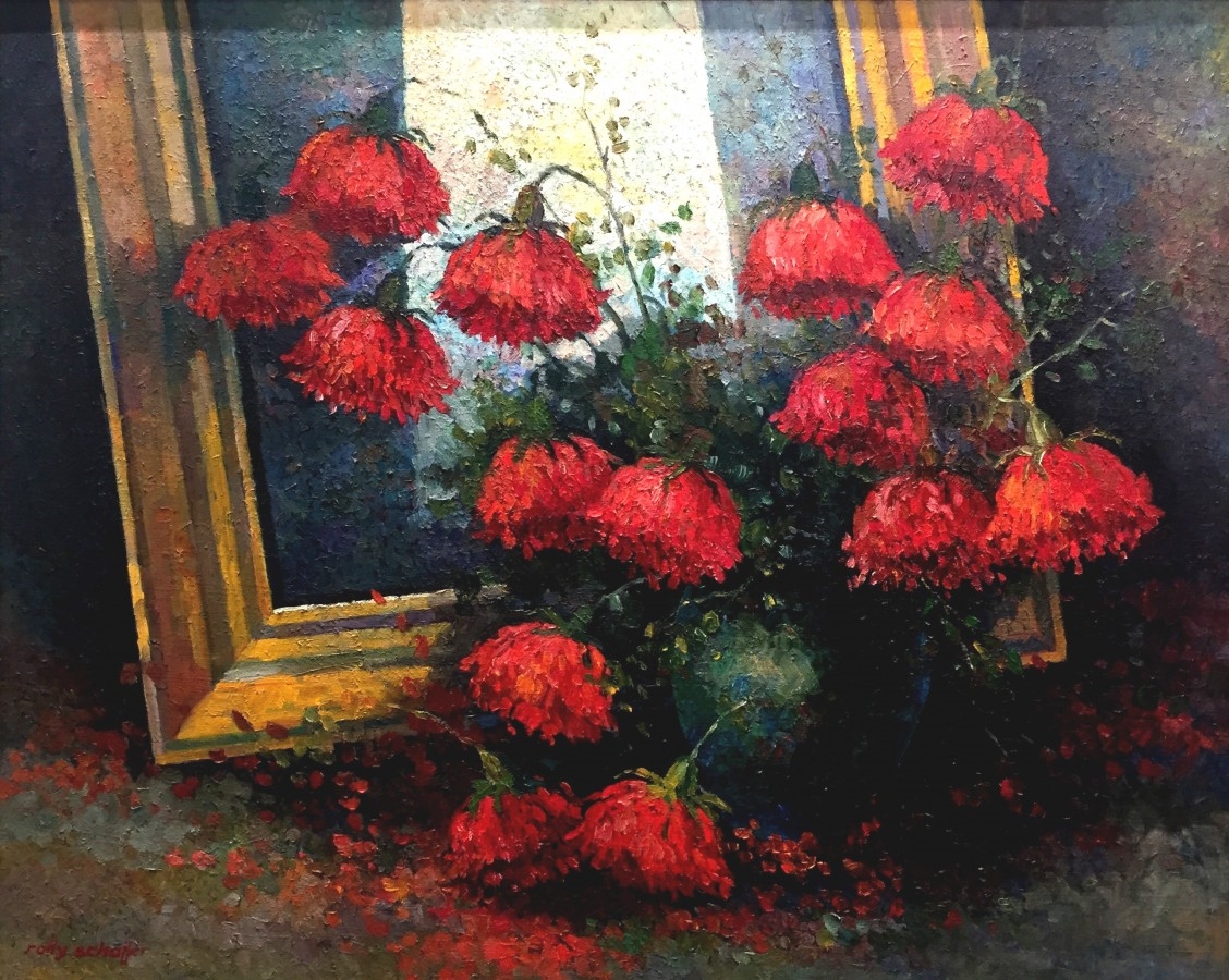 Artwork by Rolly Sheffer, Flower Vase, Made of Oil on canvas