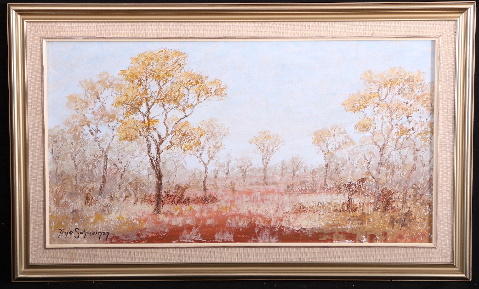Artwork by Tonie Schoeman, BUSH LANDSCAPE, Made of oil on canvas on board