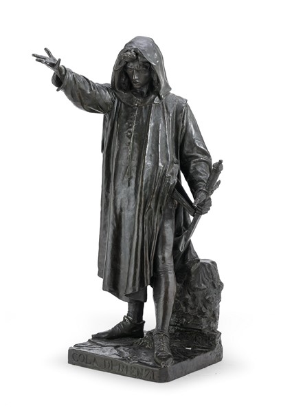 Artwork by Alessandro Nelli, COLA DI RIENZI, Made of Burnished bronze sculpture