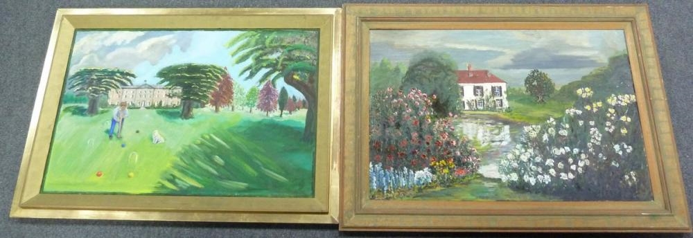 Kenneth Wagg | Kenneth Wagg/View of a Country House /oil on canvas ...