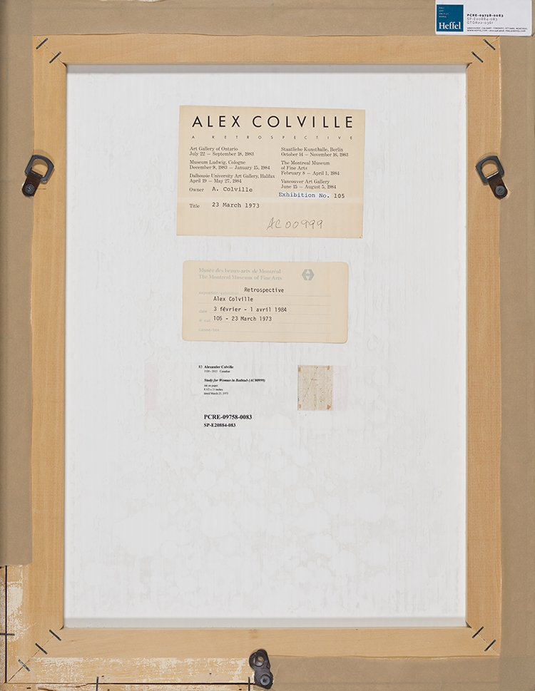 Artwork by Alex Colville, Study for Woman in Bathtub, Made of ink and graphite on paper