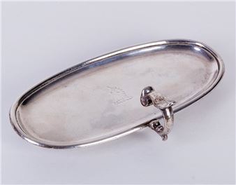 An Irish silver snuffers tray - David King