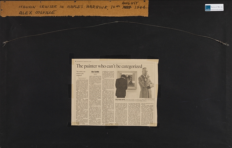 Artwork by Alex Colville, Italian Cruiser in Naples Harbour, Made of watercolour on paper