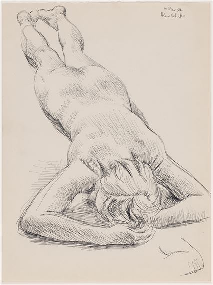 Study for Nude on Rug by Alex Colville, 10 Mar 1954