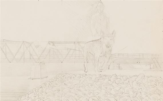 Study for Night Walk by Alex Colville, 10 Feb 68 and 12 Feb 68