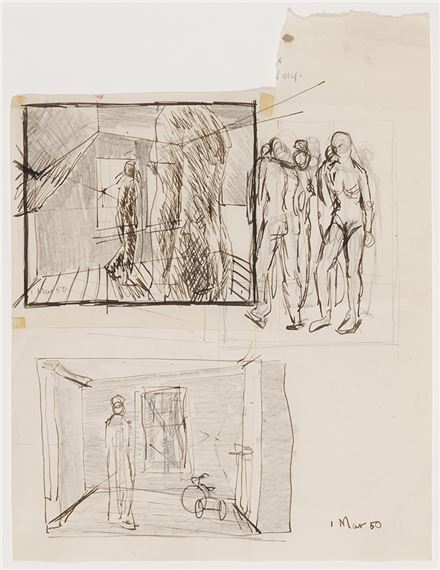 Studies for Nude and Dummy by Alex Colville, Mar 1950