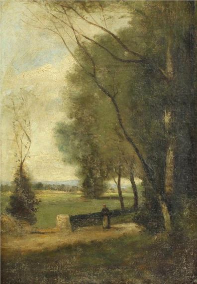 Jean Baptiste | Follower of Jean Baptiste Camille Corot/Figure Standing ...