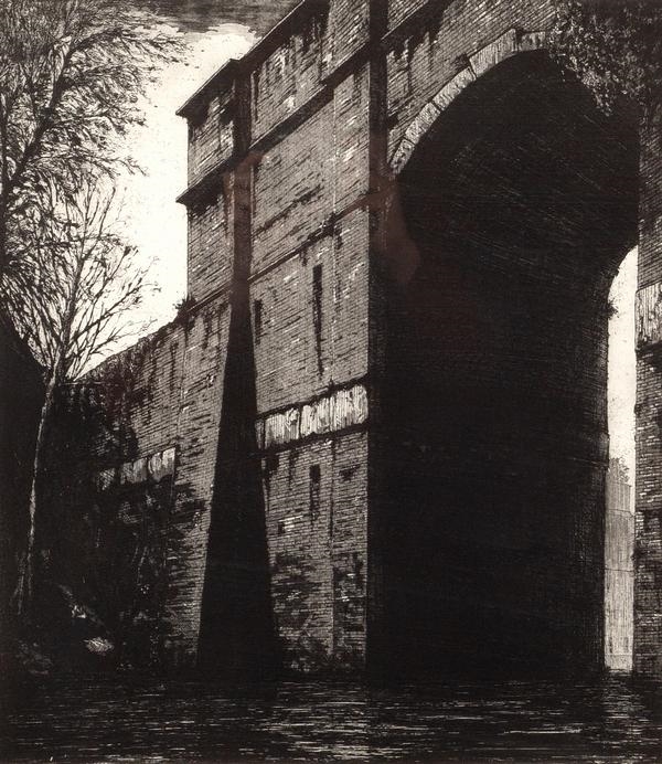 Artwork by John Howard, John Howard (born 1958)/Birmingham Canal - West Smethwick/signed and dated 1991/drypoint etching, Made of drypoint